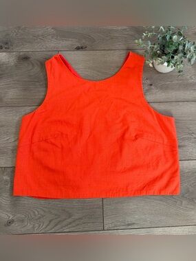 KOURT Sleeveless Orange Cropped Tank Top - Size XL